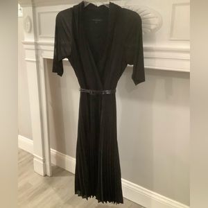 DAVID MEISTER FAUX WRAP PLEATED DRESS, SIZE 4